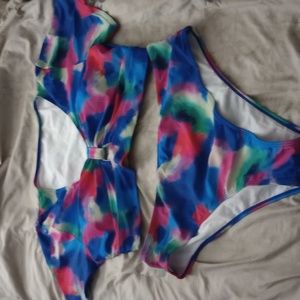 Short sleeve tye dye bikini Swimwear